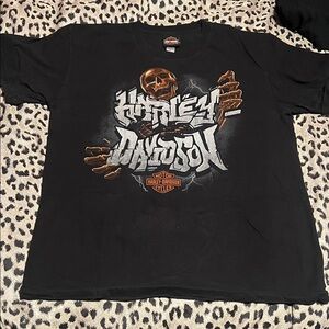 Harley-Davidson Black T-Shirt with Skull Graphic